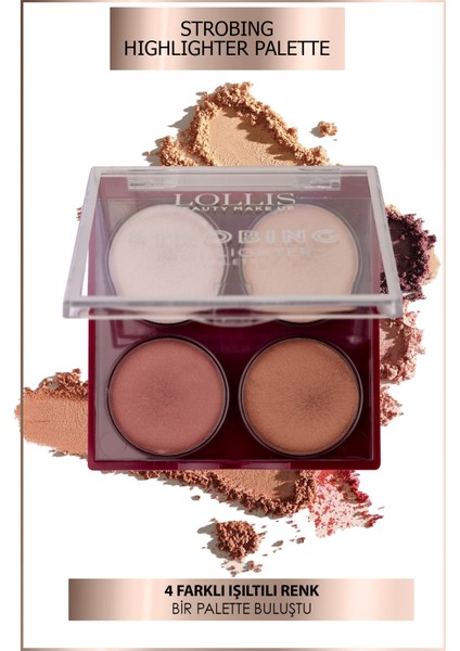 Strobing Highlighter Palette 4 Colors / Strobing Aydınlatıcı Palet 4 Renk modelleri