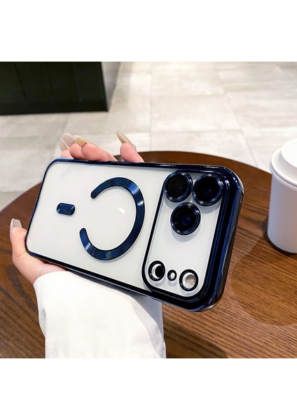 Apple iPhone 17 Pro Max Için Magsafe ile Uyumlu Kılıf Kamera Lensli Korumalı Şeffaf Silikon Kapak