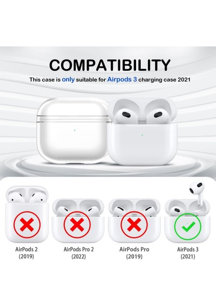 Apple Airpods 3. Nesil ile Uyumlu Kılıf Kristal Silikon Şeffaf Case fiyatları