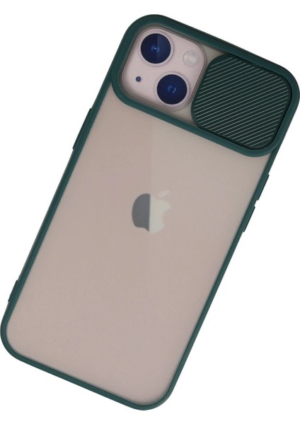 iPhone 13 Kılıf Palm Buzlu Kamera Sürgülü Silikon - Yeşil - A6159-1842 modelleri