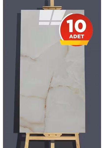 10 Adet 30X60 cm Sarı Gold Mermer Desenli Kendinden Yapışkanlı Seramik Köpük Banyo Pvc Duvar PANELI-6017