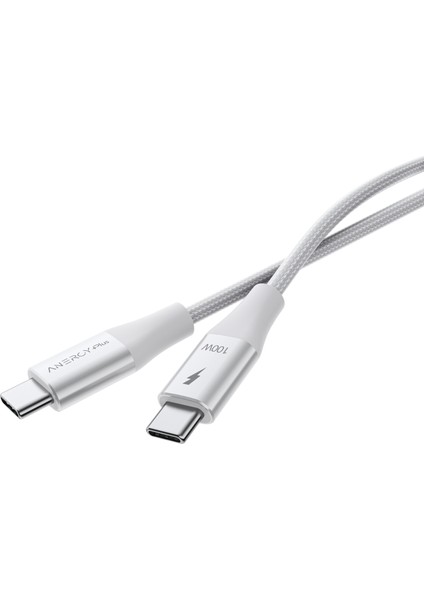 100W Type-C’den Type-C’ye Şarj Kablosu 2 Metre,veri ve Pd Kablosu,ultra Hızlı Şarj, Android Uyumlu,Beyaz 2 Metre CTC100