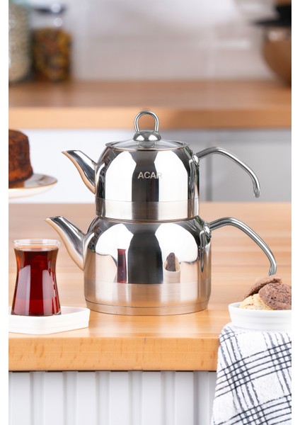 311 Armin Orta Boy Çelik Çaydanlık Takımı - Inox