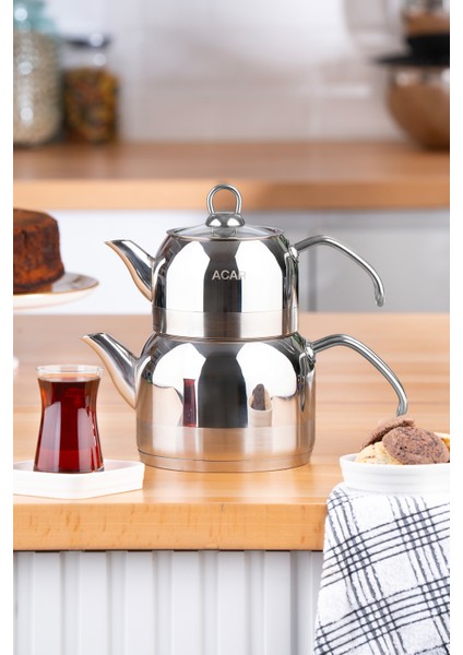 311 Armin Orta Boy Çelik Çaydanlık Takımı - Inox modelleri