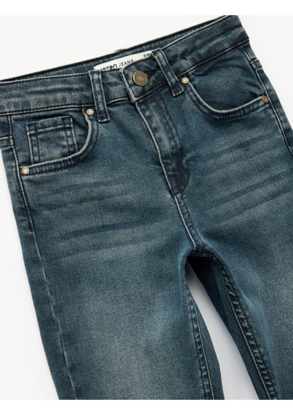 Pamuklu Cep Detaylı Denim Pantolon - Straight Fit modelleri