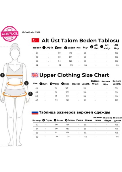 Kadın Büyük Beden Kolları Tül Detay Alt Üst Üçlü Takım