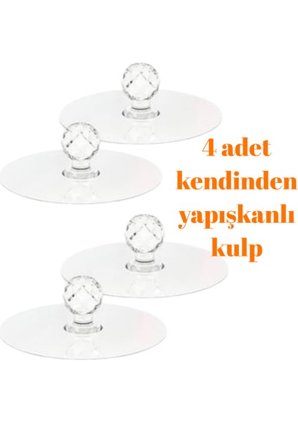 ® 4 Adet Kristal Kendinden Yapışkanlı Kulp Askısı Tutma Kolu fiyatları