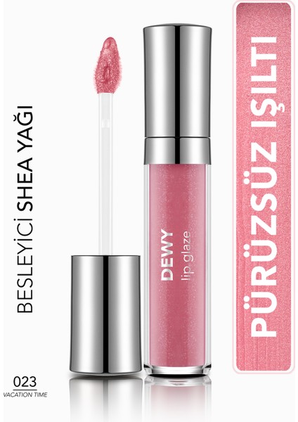 Dewy Lip Glaze Nemlendirici Etkili Yarı Transparan Dudak Parlatıcısı (023 Vacation Time) 8682536069427