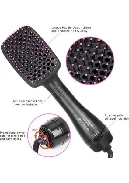 Elektrikli Hava Üflemeli 2 In 1 Saç Düzleştirici Fön Tarağı modelleri