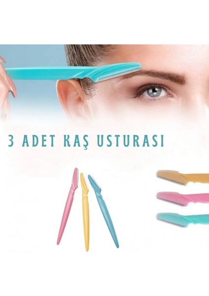Tinkle Kaş Usturası 3'lü Set - Mükemmel Kaşlar Için Hassas ve Etkili Aracınız