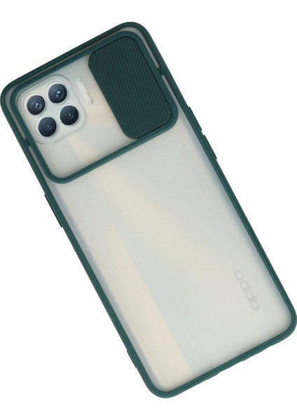 Oppo Reno 4 Lite Kılıf Palm Buzlu Kamera Sürgülü Silikon - Yeşil - A3686-8832 fiyatları