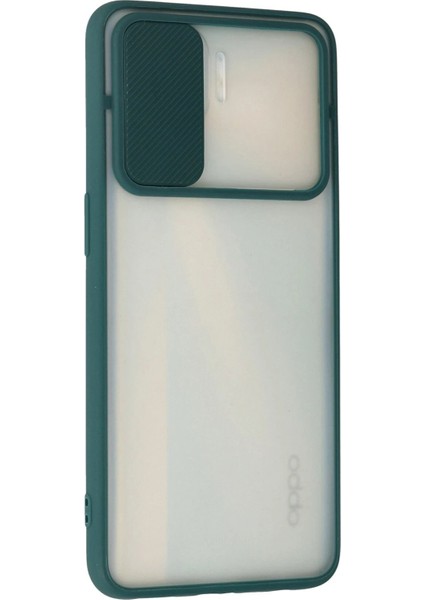 Oppo Reno 4 Lite Kılıf Palm Buzlu Kamera Sürgülü Silikon - Yeşil - A3686-8832 modelleri