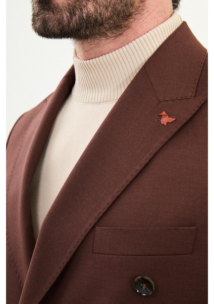 Düz Slim Fit Geniş Yaka Kruvaze Erkek Takım Elbise fiyatları