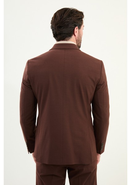 Düz Slim Fit Geniş Yaka Kruvaze Erkek Takım Elbise indirimleri