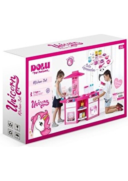 Unicorn Mutfak Seti 2'li Pembe Renkli 41 Parça 2-7 Yaş Arası Çocuklar İçin