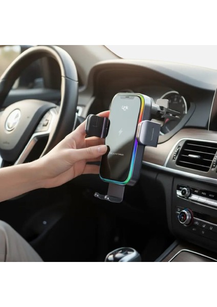 Premium W751 Premium Kablosuz 15W Hızlı Araç Şarjlı Telefon Tutacağı
