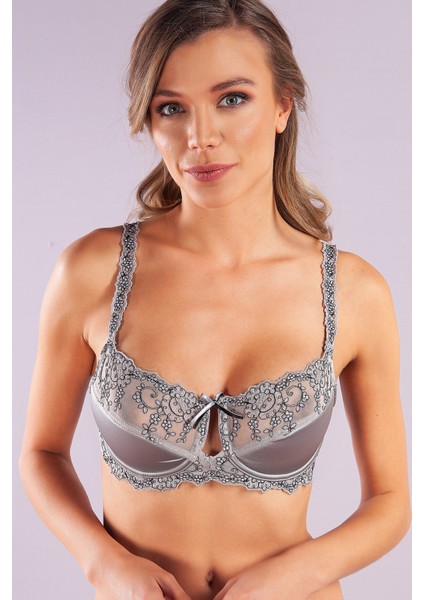 Golshan Giselle Half Padded Bra, Gri Toparlayıcı Konforlu ve Şık Sütyen
