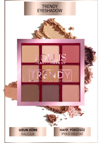 Trendy Eyeshadow 9 Colors / Trendy Far Paleti 9 Renk / Trendy Göz Farı 9 Renk