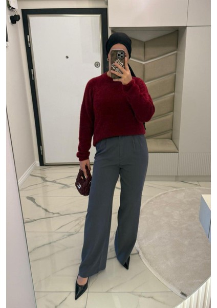 Kadın Gri Palazzo Pantolon