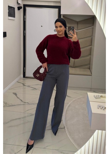 Kadın Gri Palazzo Pantolon indirimleri