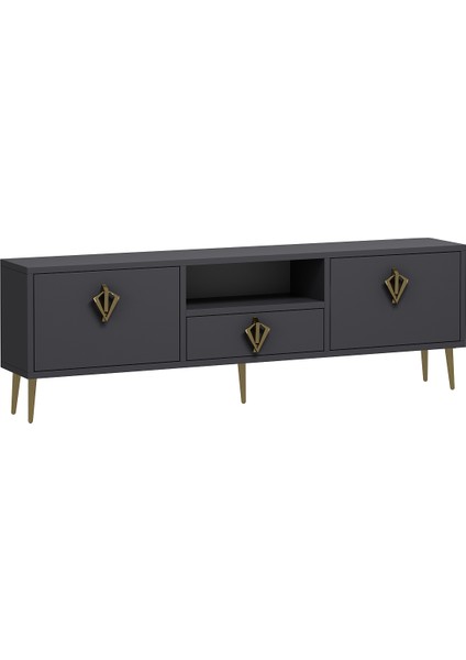 1313DROPDD-32 Tv Sehpası Antrasit-Altın modelleri