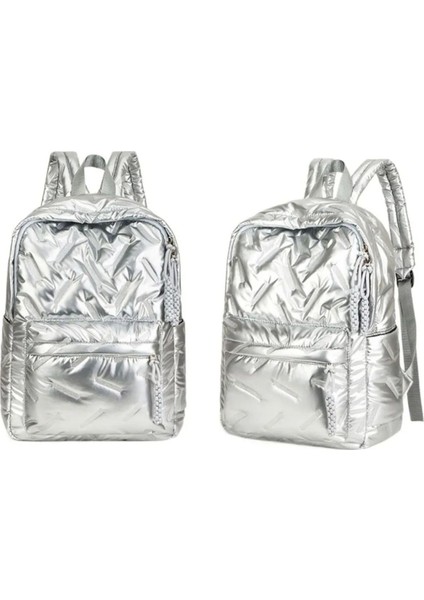 Parlak Sırt Çantası Gümüş modelleri