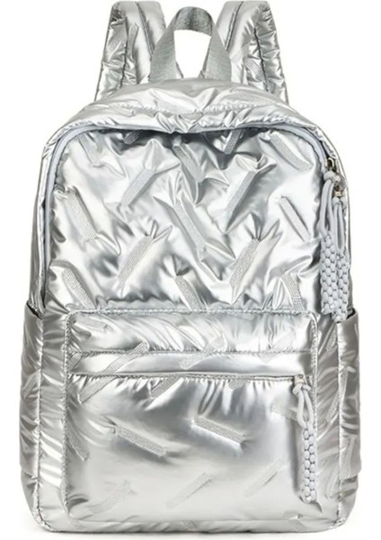 Parlak Sırt Çantası Gümüş indirimleri