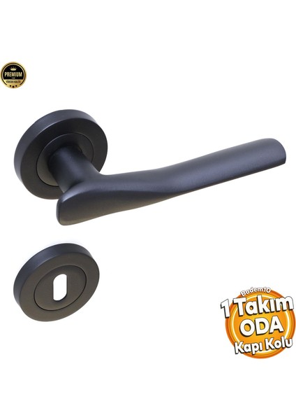 Oda Kapı Kolu Mat Siyah Daire Rozetli Sürgülü ve Çelik Kapı Kulpu Uyumlu Sağ Sol Uygun Kolları fiyatları