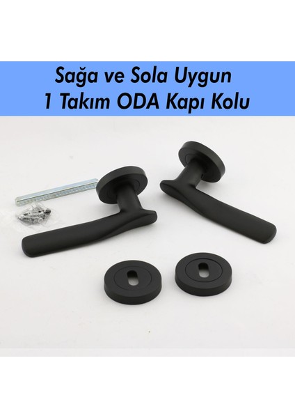 Oda Kapı Kolu Mat Siyah Daire Rozetli Sürgülü ve Çelik Kapı Kulpu Uyumlu Sağ Sol Uygun Kolları modelleri