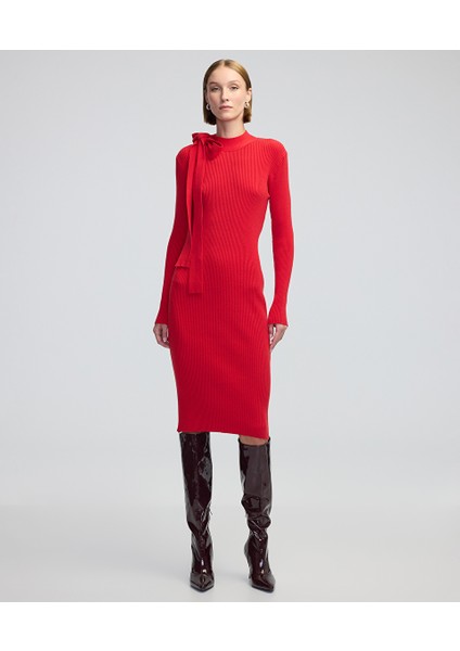 Boyundan Bağlamalı Triko Elbise IW6240002300034 fiyatları