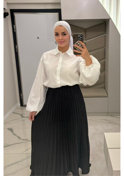 Kadın Siyah Piliseli Paçası Fırfırlı Etek fiyatları