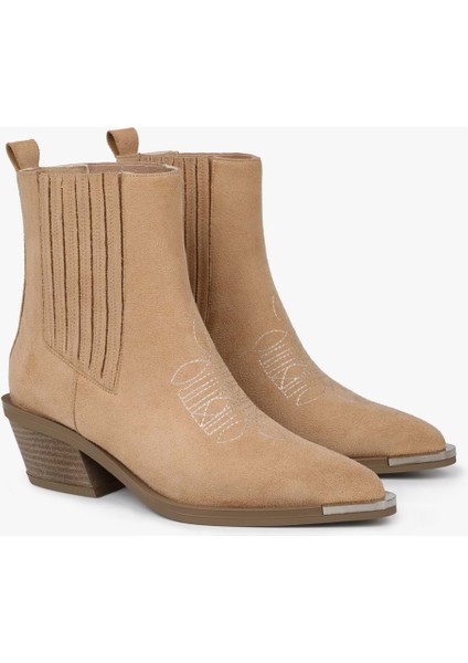 Kadın Stormi Camel Süet Kovboy Bot