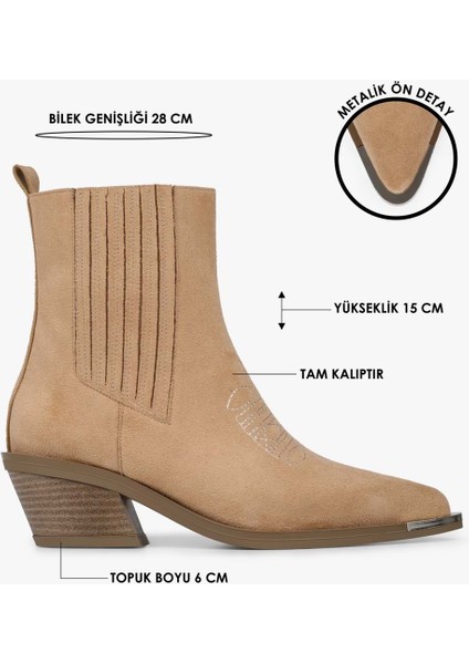 Kadın Stormi Camel Süet Kovboy Bot fiyatları