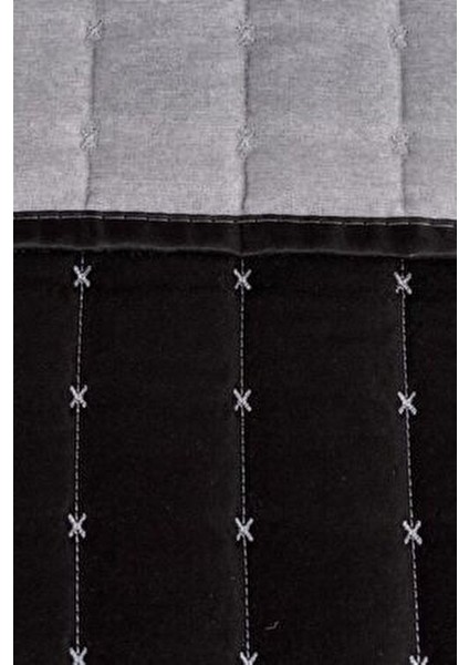 Dublin Çift Kişilik Kapitoneli Yatak Örtüsü Siyah