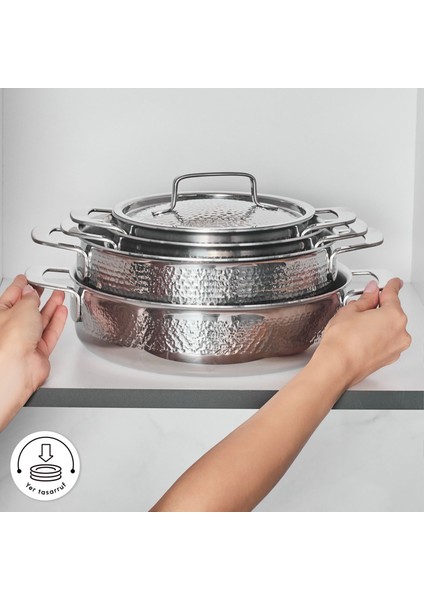 Power Steel 316+ 3ply Voyager Indüksiyon Tabanlı 8 Parça Çelik Tencere Seti