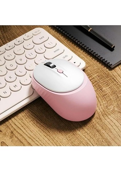 M231 Kablosuz Bluetooth & Wireless Dual Mode Sessiz Mouse Pembe-Beyaz fiyatları