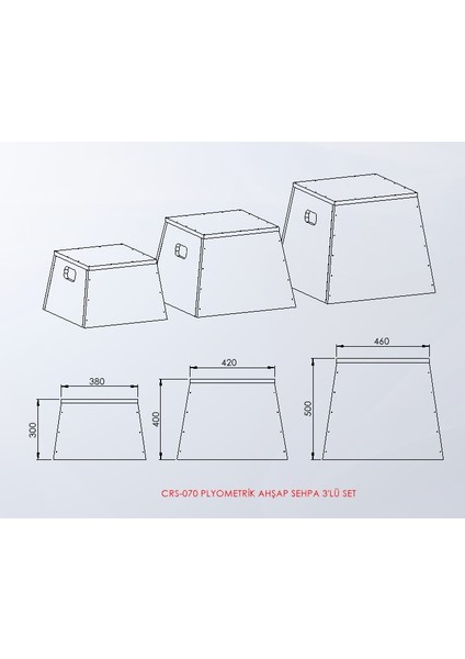 Plyometrik Ahşap Sehpa 3'lü Set
