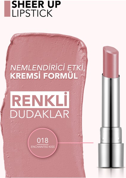 Sheer Up Yarı Transparan & Parlak Bitişli Nemlendirici Ruj (018 Enchanted Kiss) 8682536097864 modelleri