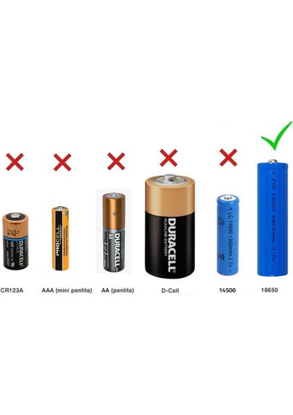 18650 Şarjlı Pil (El Feneri Pili) 3.7 Volt 6800 Mah Büyük Boy Tekli indirimleri