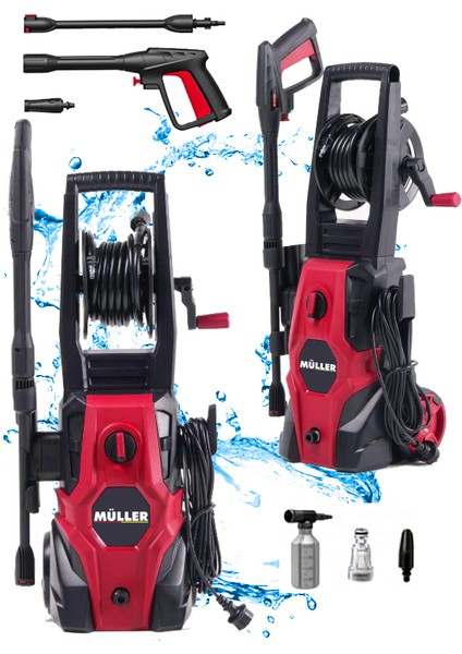 Alman 150-160 Bar Max Power Control Profesyonel Yüksek Basınçlı Bahçe ve Oto Yıkama Makinesi