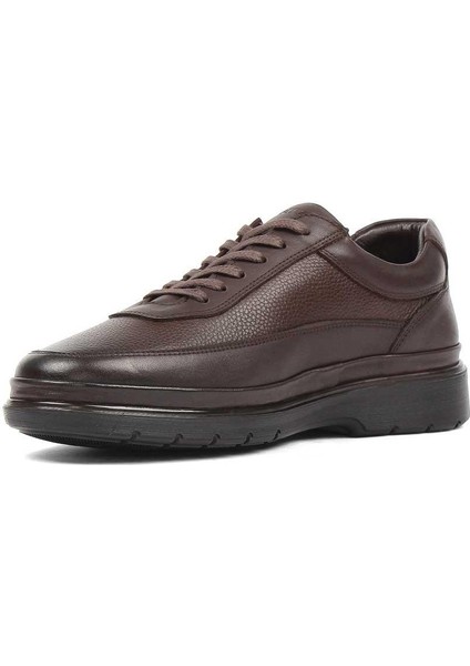 Erkek Kahverengi Kalın Tabanlı Deri Sneaker fırsatları