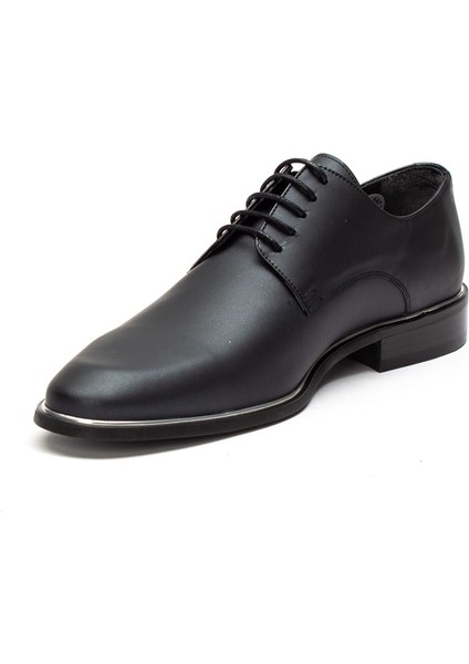 Erkek Siyah Bağcıklı Deri Klasik Ayakkabı fırsatları