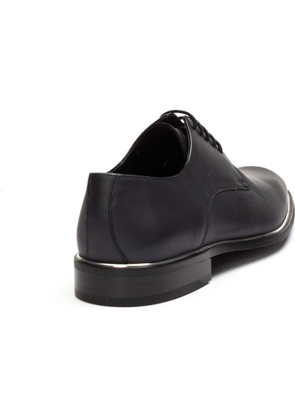 Erkek Siyah Bağcıklı Deri Klasik Ayakkabı indirimleri