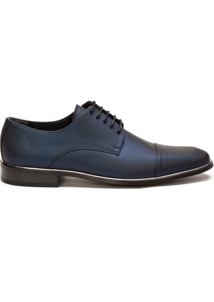 Erkek Mat Lacivert Bağcıklı Deri Klasik Ayakkabı