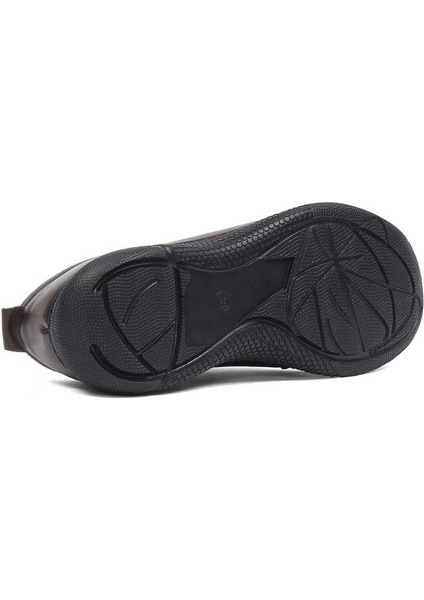 Kadın Kahverengi Kalın Tabanlı Deri Sneaker