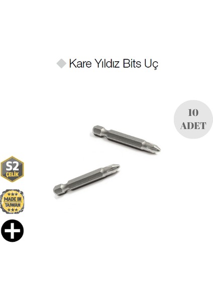 5206 Kare Yıldız Bits Uç Ph2 x 50 mm - 10 Adet