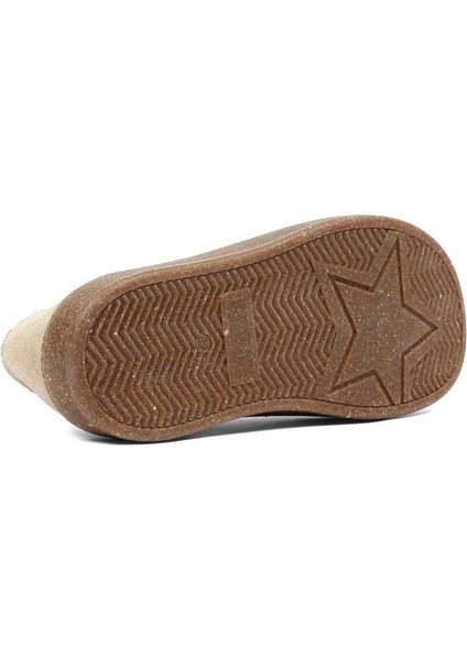 Kadın Bej Bağcıklı Kalın Tabanlı Süet Deri Ayakkabı