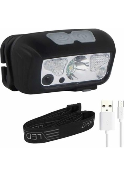 Kamp Lambası Kafa Feneri Kafa Lambası Ayarlanabilir Sensörlü Şarjlı