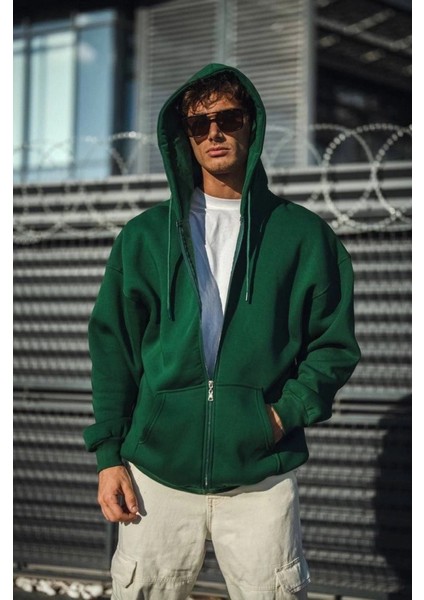 Mdb Oversize Tam Fermuarlı Uzun Kol Hırka Haki fiyatları