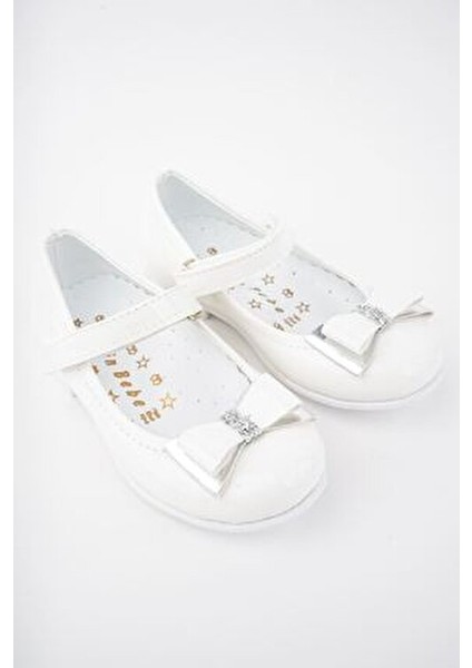 Beyaz Bebe Ayakkabı Kız Çocuklar İçin Cırtlı Bilek Düz Taban Şık ve Rahat fiyatları